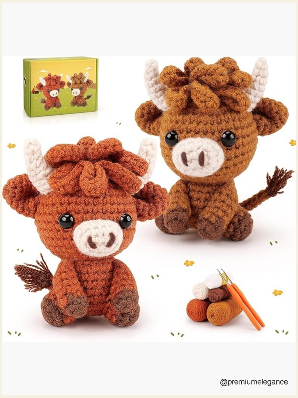 Highland Cow Crochet Kit for Beginners - Animals Crochet with Video Tutorials,